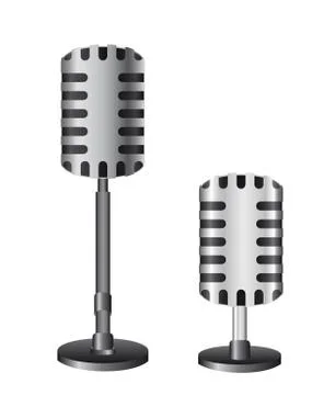 Old microphone isolated over white background. vector イラスト素材