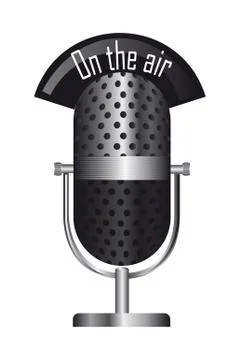 Old microphone isolated over white background. vector illustration イラスト素材