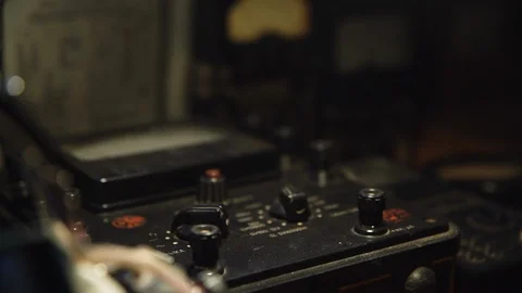 Old microphone for live broadcasting Video stock 127637764