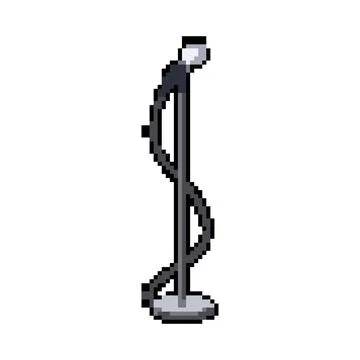 Old microphone stand pixel art vector illustration Illustrazione stock