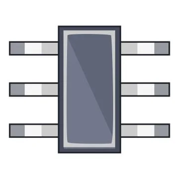 Old microprocessor icon, cartoon style イラスト素材
