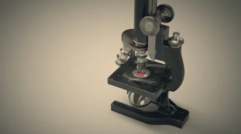 Old Microscope. Biology Science Antique Stock Footage 43018334