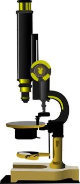 Old microscope. Colored vector illustration Stock Illustration