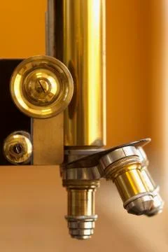 Old microscope lenses Stock Photos