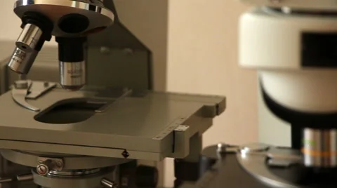 The old microscopes panning close up Stock Footage 61136796