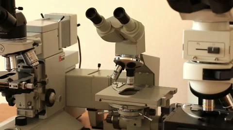 The old microscopes panning Stock-Footage 61136797