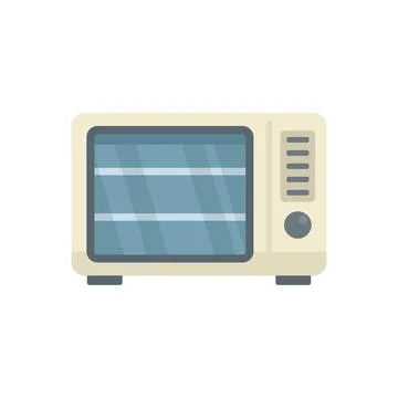 Old microwave icon flat vector. Electric convection oven Stock Illustration