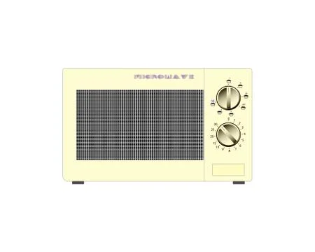 Old microwave on a white background. Vector illustration. Stock Illustration