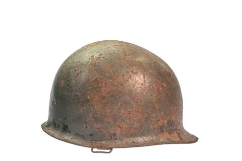 The old military hat upside down with clipping path Stock Photos