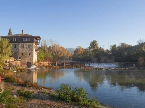 The old mill and river Stock Photos