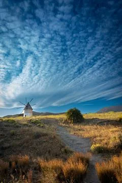 Old mill in the field Foto stock