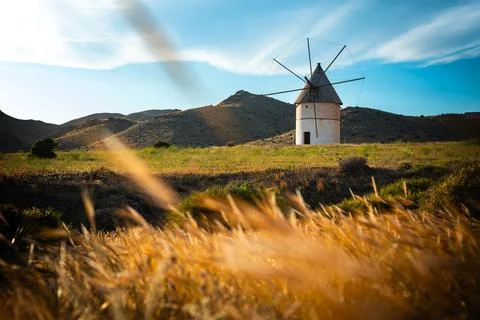 Old mill in the field Stock Photos