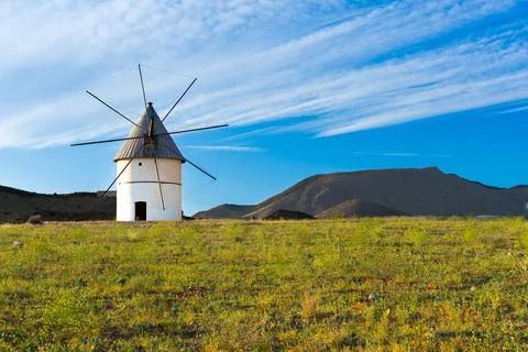 Old mill in the field Stock Photos