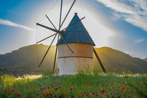 Old mill in the field Stock Photos