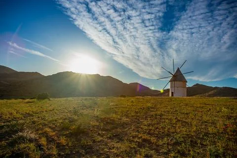 Old mill in the field Stock Photos