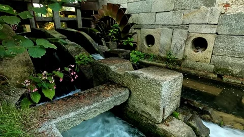 Old mill with flowing water Stock Footage 301738373