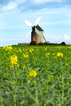 Old mill on a hill Foto stock