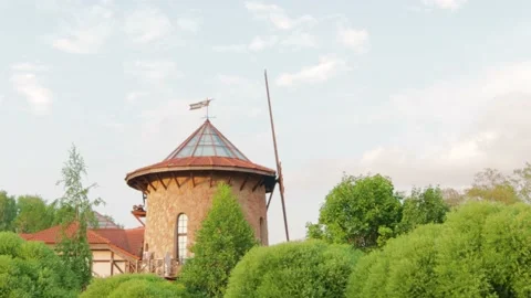 Old mill landscape German architecture summer oktoberfest 스톡 동영상 157104302