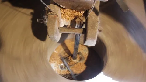 Old Mill Milling Grains To Make Flour Stock Footage 127920151