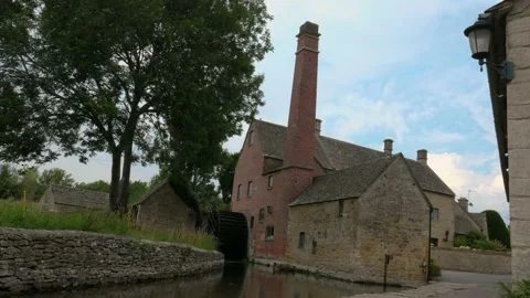 The Old Mill Museum in Lower Slaughter the Cotswolds Stock Footage 137817631