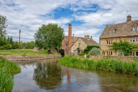 The Old Mill on the River Eye in Lower Slaughter, The Cotswolds, England Stock Photos