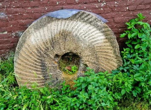 Old mill stone Stock Photos