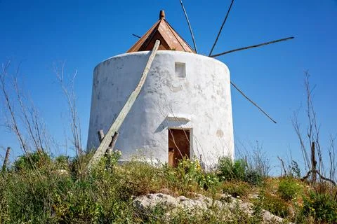 Old mill of Vejer de la Frontera, Spain, Andalusia region, Costa de la Luz Stock Photos