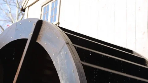 Old mill water wheel Stock Footage 73744885
