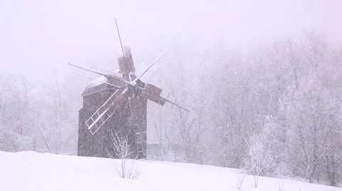 Old mill winter Video stock 957343