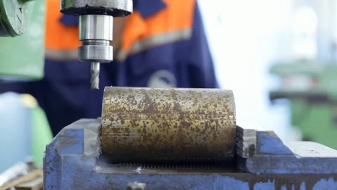 Old milling machine Stock Footage 93176295