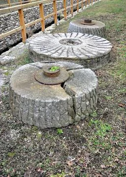 Old millstone Stock Photos