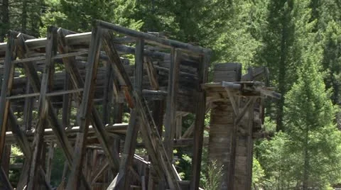 Old mine building close-up Stock Footage 12766446