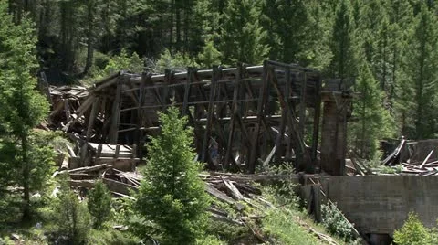 Old mine building Stock Footage 12766445