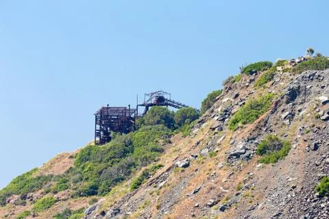 Old mine on the cliff Stock Photos