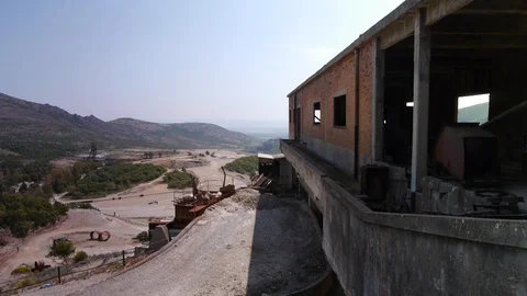 Old mine landscape building static sardinia carbonia Stock Footage 94720726