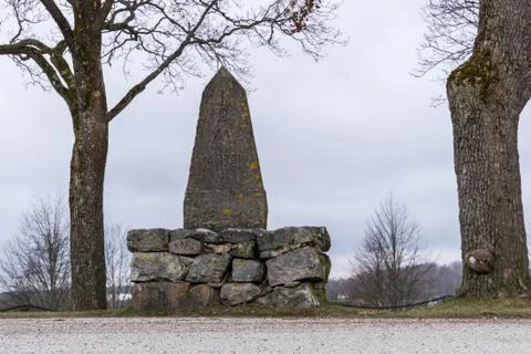An old minestone 1781 Stock-Fotos