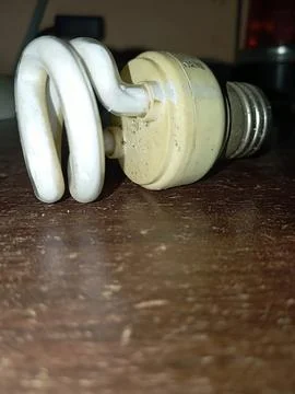 Old mini dusty bulb side pose with objects background Stock Photos