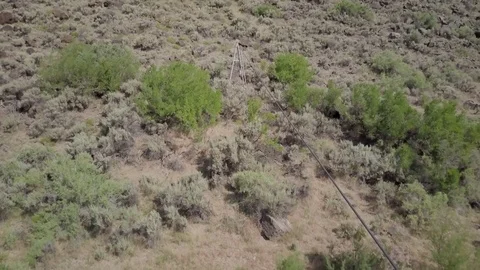 Old Mining Equipment Cable Pully System Over River Stock Footage 79784222
