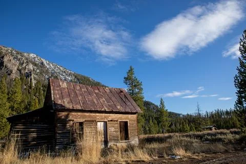 Old mining house that is abandoned Foto stock