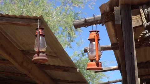 Old Mining Lamp at Goldfield Ghost Town Apache Junction Arizona Stock-Footage 132885871