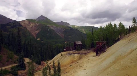 Old Mining Ruins in the Mountains Stock Footage 53338636