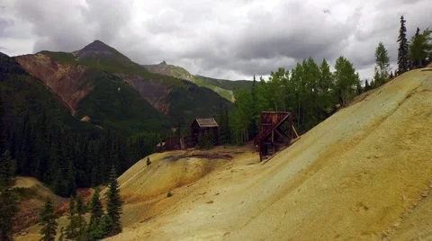 Old Mining Ruins in the Mountains Stock Footage 53338645