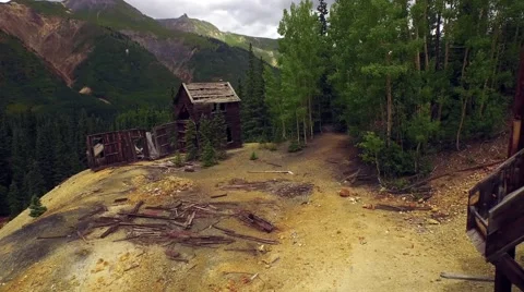 Old Mining Ruins in the Mountains Stock Footage 53338900