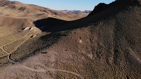 Old Mining Tailing Piles in the Pyramid Lake District - Aerial Drone Stock Footage 114738224