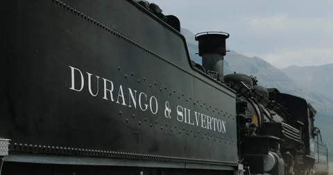 Old mining town train closeup Stock Footage 92855313