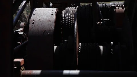 Old Mining Winch Stock Footage 78201030