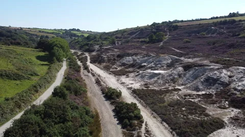 The old mining works around the Bissoe cycling trail from devpran to perranporth Video stock 262774642