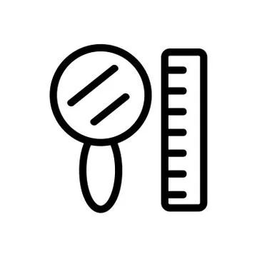 Old mirror and line of vector icon. Isolated contour symbol illustration Ilustración de archivo