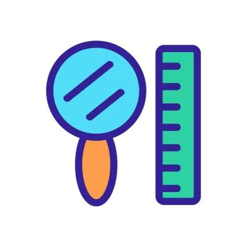 Old mirror and line of vector icon. Isolated contour symbol illustration Ilustración de archivo