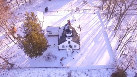 Old Mission Lighthouse Stock Footage 101212292